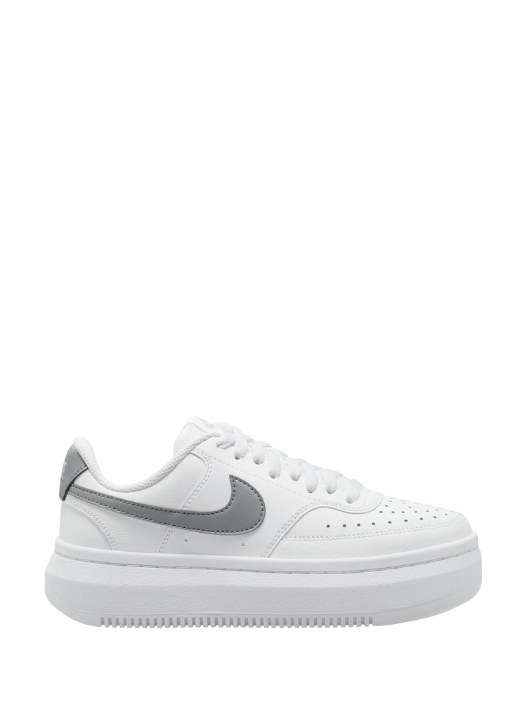 Nike White Court Vision Alta Platform Trainers - Image 1 of 3
