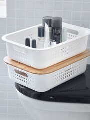 Orthex White Smartstore Set of 3 6L Baskets And Bamboo Lids - Image 4 of 7