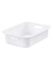 Orthex White Smartstore Set of 3 6L Baskets And Bamboo Lids - Image 5 of 7