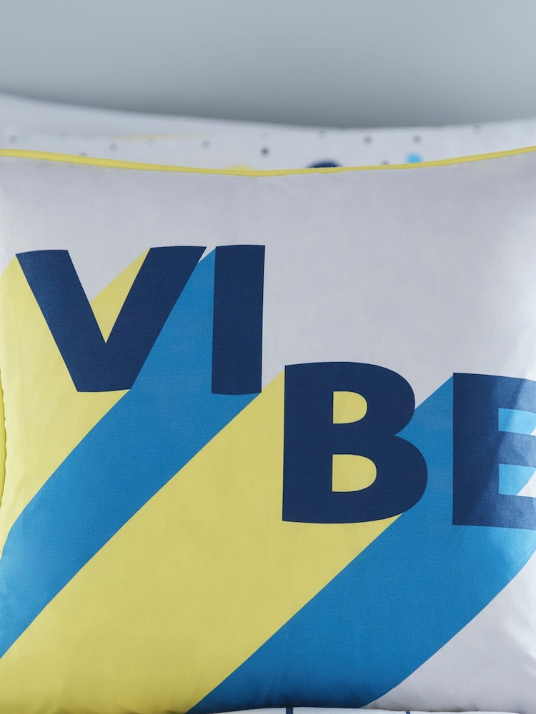Appletree Blue Kids Vibe Filled 100% Cotton Cushion - Image 1 of 2