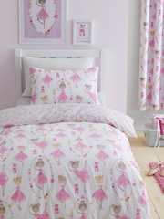 Bedlam Pink Kids Ballet Dancer Duvet Cover And Pillowcase Set - Image 1 of 4