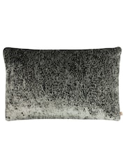 Kai Black Lynx Velvet Jacquard Feather Filled Cushion - Image 1 of 3
