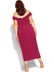 Roza obleka City Chic Ripple Love - Slika 2 iz 4