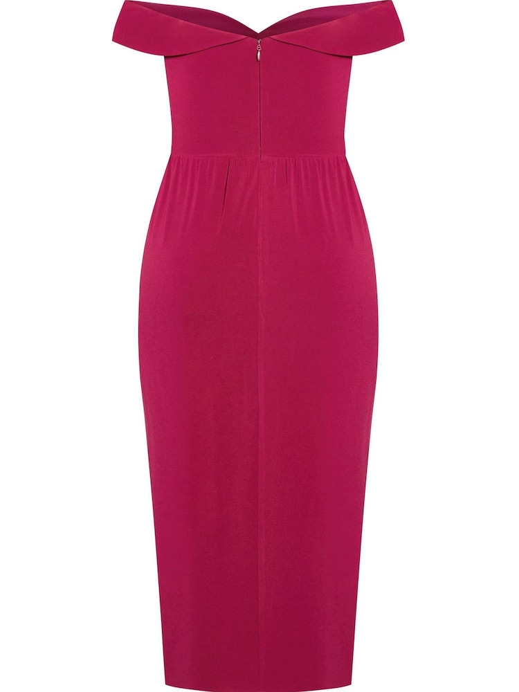City Chic Pink Ripple Love Dress - Image 4 of 4 City Chic Pink Ripple Love Dress - Image 4 of 4