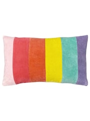 furn. Purple Rainbow Cotton Velvet Cushion - Image 1 of 5