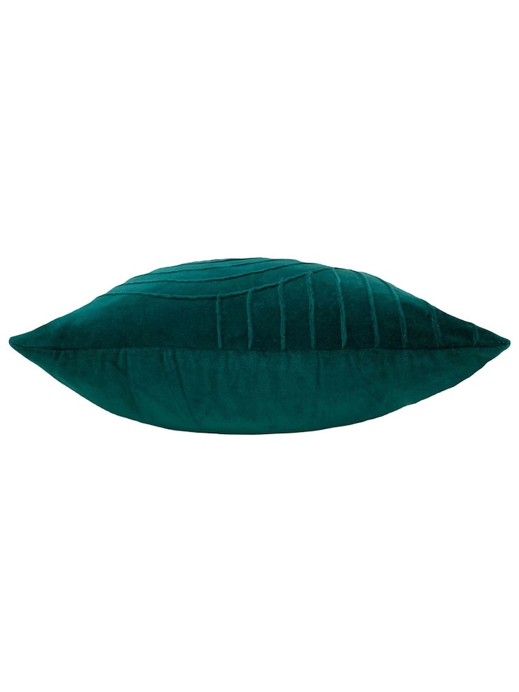 Furn Teal Blue 45 x 45cm Mangata 100% Cotton Velvet Cushion - Image 3 of 4