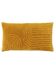 Furn Ochre Yellow 30 x 60cm Mangata 100% Cotton Velvet Cushion - Image 1 of 1