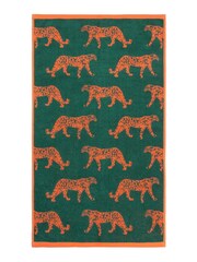 furn. Orange Print Leopard Print 100% Cotton Towel - Image 5 of 6