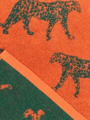 furn. Orange Print Leopard Print 100% Cotton Towel - Image 6 of 6