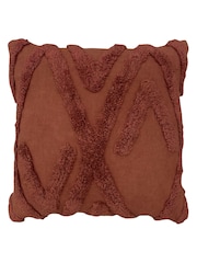 Furn Red Kamjo 100% Cotton Tufted Geometric Cushion - Image 1 of 4