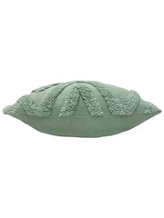 furn. Eucalyptus Green Kamjo Cotton Tufted Geometric Cushion - Image 3 of 4