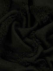 furn. Black 100% Cotton Jakarta Woven Tufted Fringed Throw - Image 2 of 2