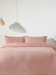 Yard Blush Pink Chevron Tuft 100% Cotton Duvet Cover Set - Image 1 of 3