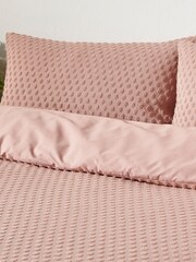 Yard Blush Pink Chevron Tuft 100% Cotton Duvet Cover Set - Image 2 of 3