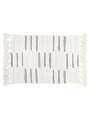 Yard Charcoal Grey 100% Cotton Tassel Stitch Anti-Slip Bath Mat - Image 2 of 3