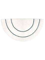 furn. Teal Blue Semi Circle 100% Cotton Tufted Bath Mat - Image 1 of 2