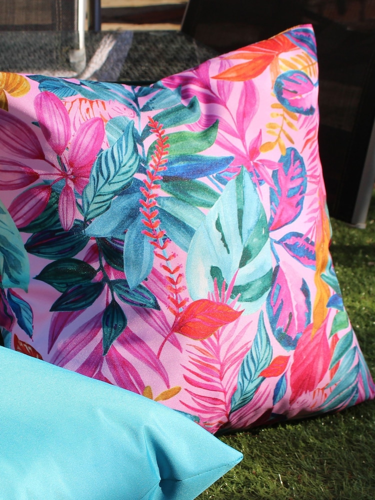 furn. Multi Psychadelic Jungle Water Resistant Outdoor Cushion - Image 1 of 5