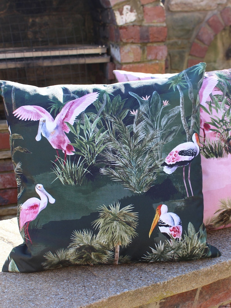 Riva Paoletti Bottle Green Platalea Water Resistant Outdoor Floor Cushion - Image 1 of 5