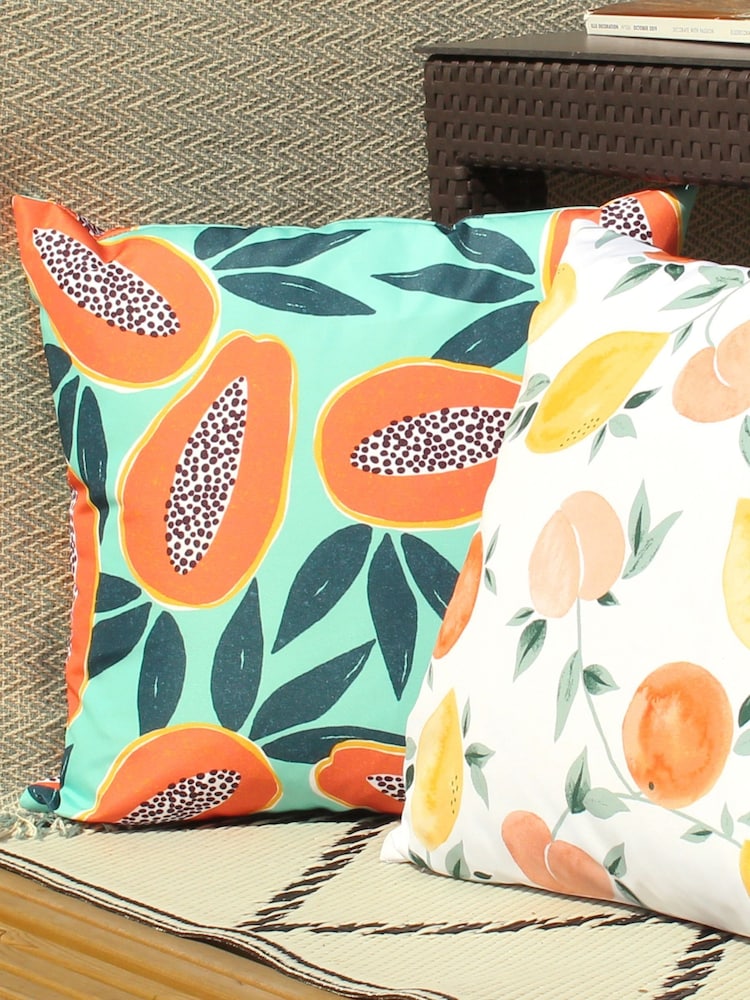 furn. Aqua Blue Papaya Water Resistant Outdoor Cushion - Image 2 of 4