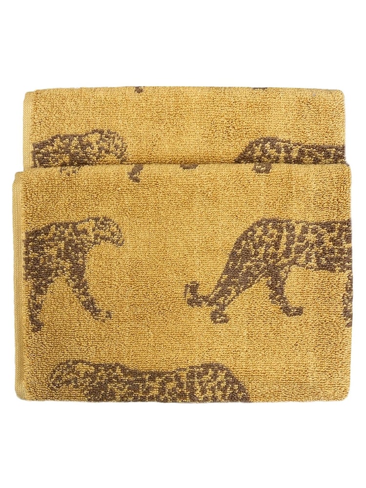 furn. Gold Leopard Print 100% Cotton Towel - Image 6 of 6
