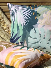 furn. Blush Pink Leafy Water Resistant Outdoor Cushion - Image 1 of 4