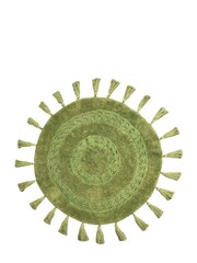 furn. Green Circle Tassel Tufted Cotton 100% Cotton Bath Mat - Image 2 of 3