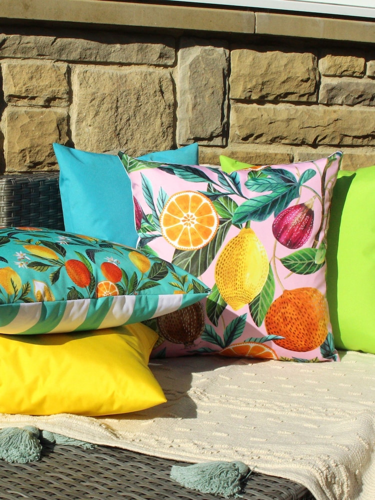 Evans Lichfield Multi Citrus Water Resistant Outdoor Polyester Cushion - Image 1 of 6