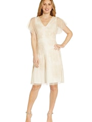 Adrianna Papell perlenbesetztes Kleid mit Flötenärmeln - Bild 2 von 6
