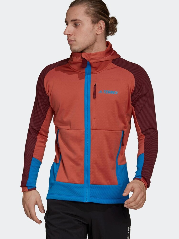 adidas Black Terrex Tech Flooce Hooded Hiking Fleece Jacket - Image 1 of 7