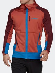 adidas Black Terrex Tech Flooce Hooded Hiking Fleece Jacket - Image 3 of 7