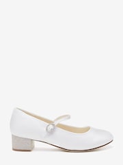 White Satin Heeled Bridesmaid Collection Occasion Shoes - Image 1 of 5