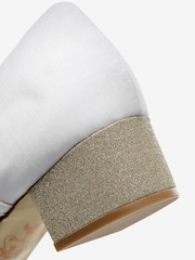 White Satin Heeled Bridesmaid Collection Occasion Shoes - Image 5 of 5