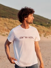 Белый - Animal Classico Mens 100% Cotton T-Shirt - Image 1 of 10