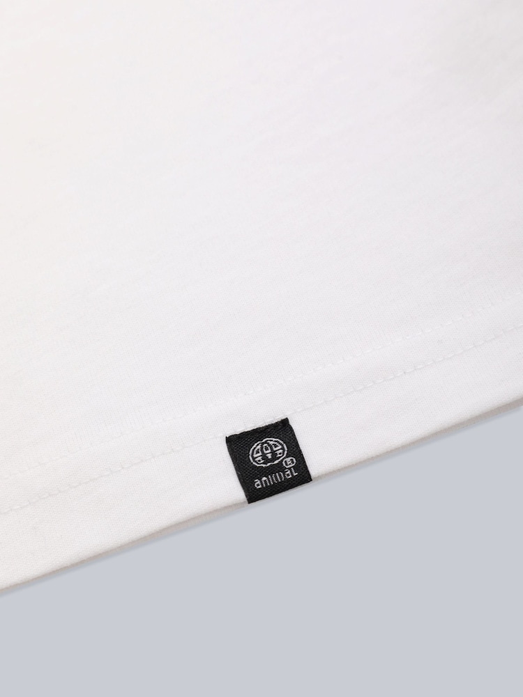 Animal White Classico Mens 100% Cotton T-Shirt - Image 10 of 10 Animal White Classico Mens 100% Cotton T-Shirt - Image 10 of 10