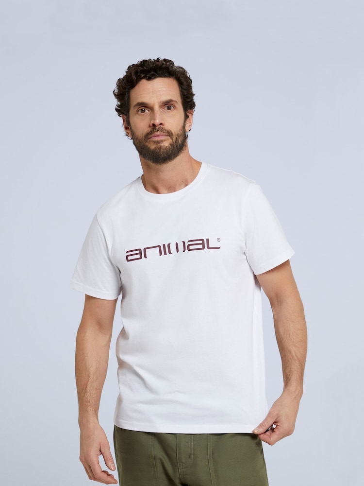 Белый - Animal Classico Mens 100% Cotton T-Shirt - Image 2 of 10