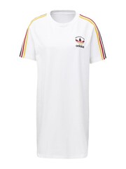 adidas Originals White 3-Stripes 100% Cotton T-Shirt Dress - Image 1 of 8