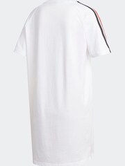 adidas Originals White 3-Stripes 100% Cotton T-Shirt Dress - Image 2 of 8