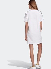 adidas Originals White 3-Stripes 100% Cotton T-Shirt Dress - Image 5 of 8