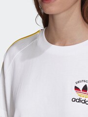 adidas Originals White 3-Stripes 100% Cotton T-Shirt Dress - Image 7 of 8