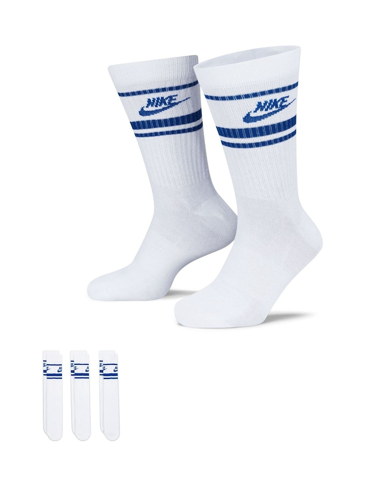 Weiß/Blau - Nike Sportswear Everyday Essential Socken, Weiss (3er Pack) - Bild 1 von 1