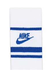 Белый/синий - Nike Sportswear Everyday базовый белый круглый вырез Носки 3 набор - Изображение 4 из 4