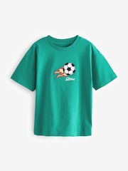 Green Football 100% Cotton Embroidered T-Shirt (3-16yrs) - Image 1 of 3