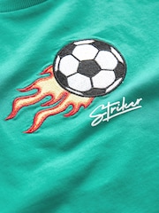 Green Football 100% Cotton Embroidered T-Shirt (3-16yrs) - Image 3 of 3