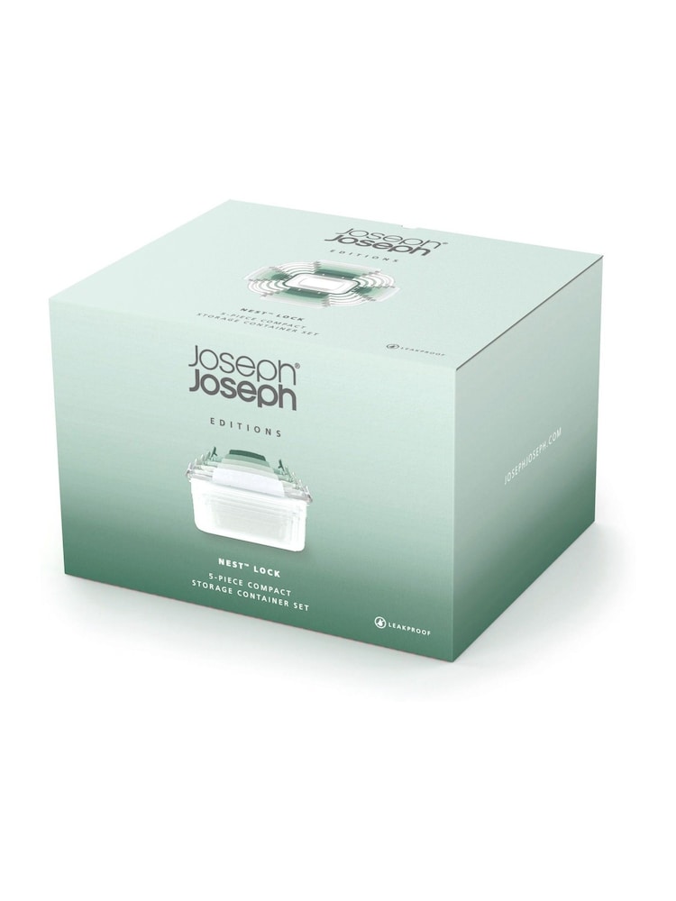 Joseph Joseph 5 Piece Sage Green Nest Lock Container Set - Image 4 of 4