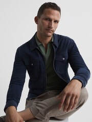 Reiss Rosemary Duchie Wool Open Collar Polo Shirt - Image 6 of 6