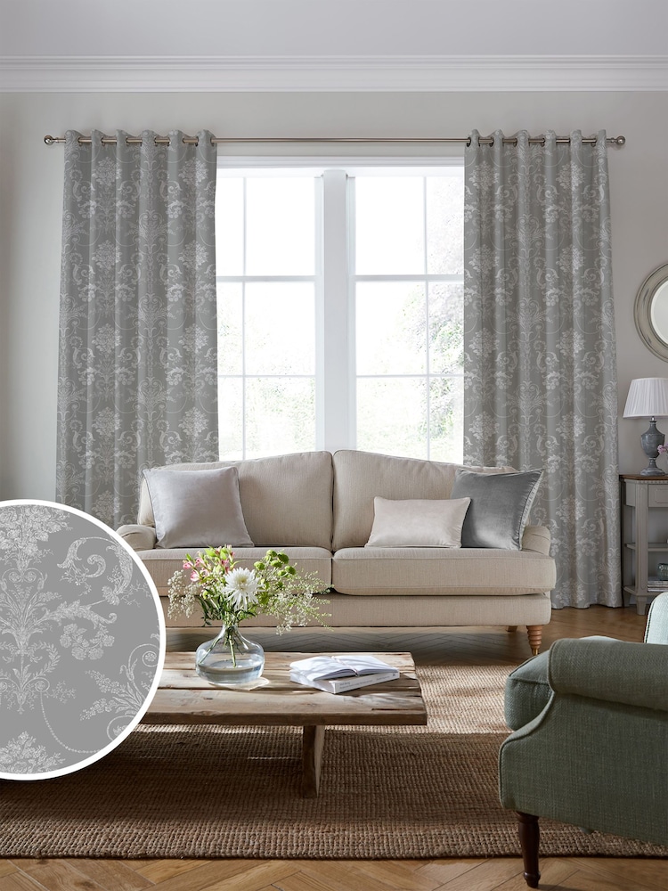 Laura Ashley Steel Grey Josette 100% Cotton Fabric By The Metre - Image 2 of 2