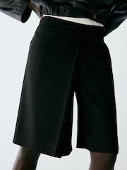 Mango Black Tailored Bermuda Shorts - Image 1 of 7