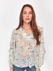 Sonder Studio Cream Floral Ruffle Blouse - Image 1 of 4
