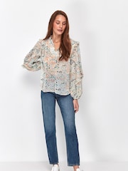Sonder Studio Cream Floral Ruffle Blouse - Image 3 of 4
