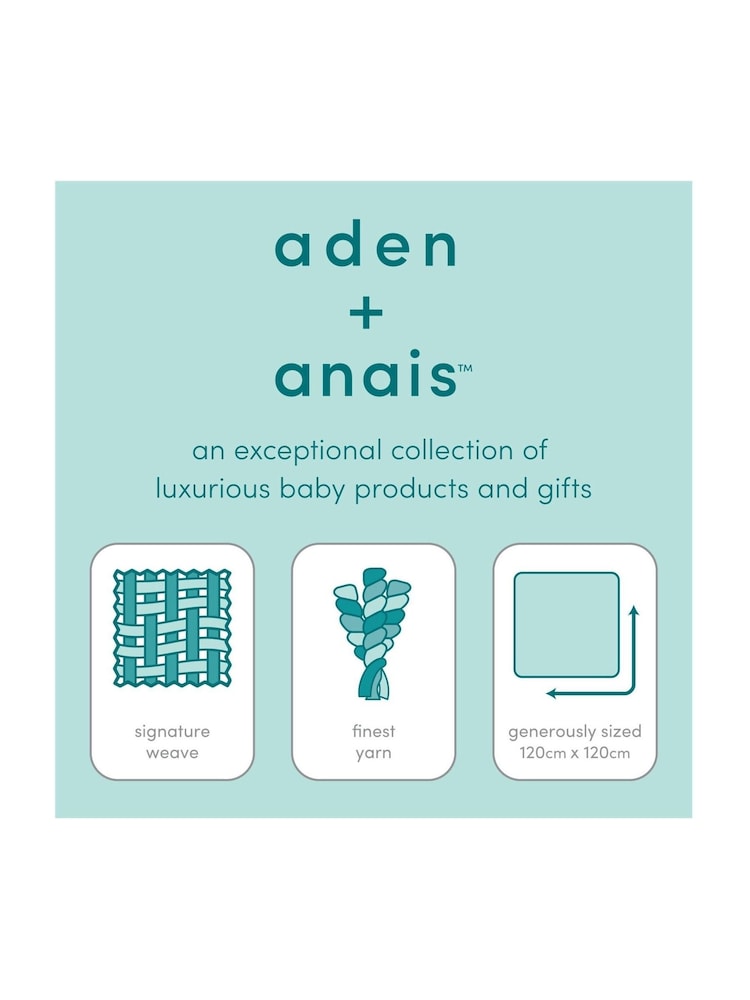 aden + anais Grey Large Silky Soft Culture Club Muslin Blankets 3 Pack - Image 8 of 8